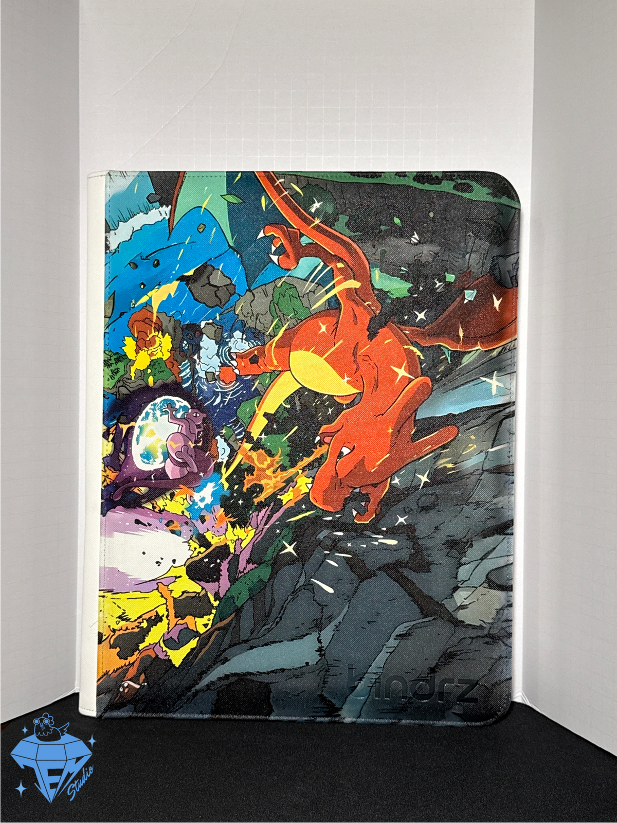 Fire Fight 🔥 - White TOP LOADER 9 Pocket TCG Binder *FLAWED*