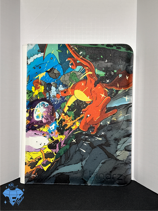 Fire Fight 🔥 - White TOP LOADER 9 Pocket TCG Binder *FLAWED*
